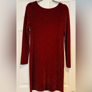 Michael Kors Burgundy Long Sleeve Dress